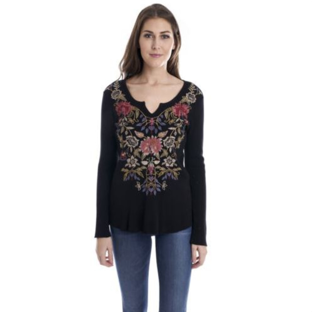 Johnny Was JWLA Simona Long Sleeve Pullover Top Lg